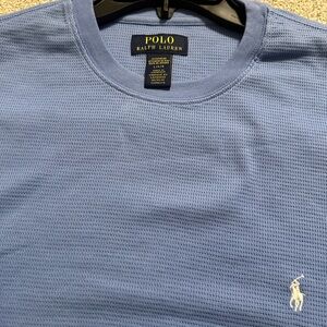 Polo Ralph Lauren Men's Blue Thermal Long Sleeve Shirt